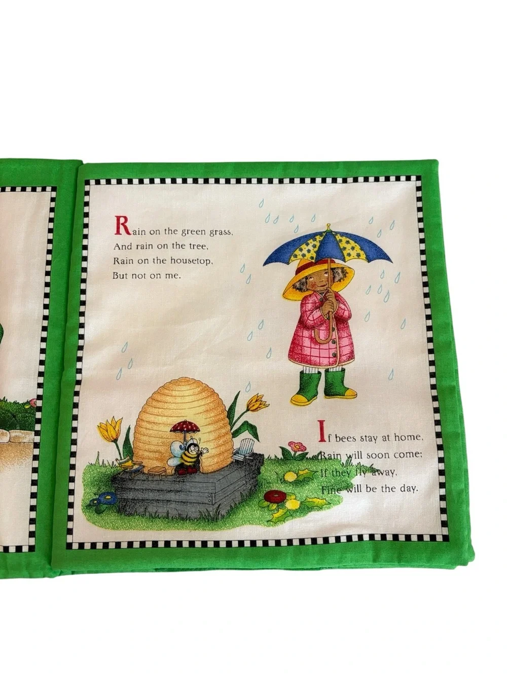 Mary Engelbreit’s Mother Goose Volume 3 Hand-sewn Soft Cloth Book Green Multi